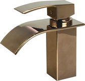 Robinet de lavabo cascade Mawialux | Carré | Bronze or | ML-502WK- BR