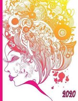 Colorful Woman and Hair Doodle