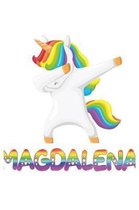 Magdalena: Magdalena 6x9 Journal Notebook Dabbing Unicorn Rainbow