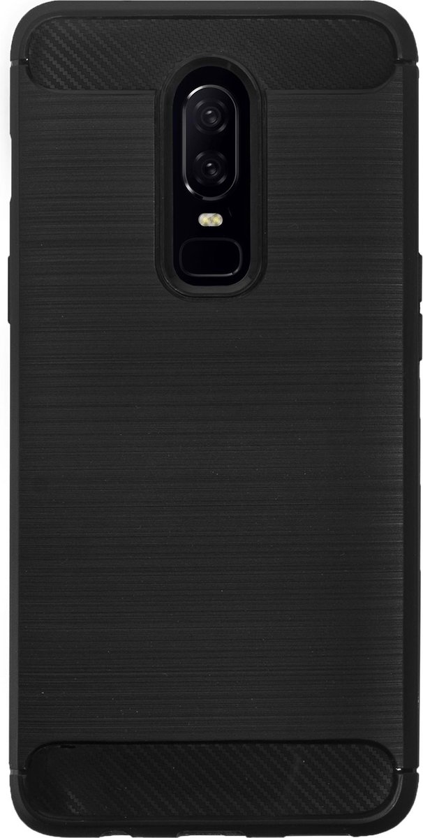 BMAX Carbon soft case hoesje voor OnePlus 6 / Soft cover / Telefoonhoesje / Beschermhoesje / Telefoonbescherming - Zwart