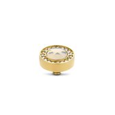 Melano Twisted Halo cz zetting - goudkleurig - dames - 10 mm - White opal