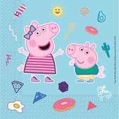 Vegaoo - 20 Peppa Pig servetten composteerbar 33 x 33 cm