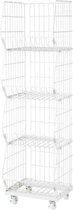 Mandrek op Wielen met 4 schappen (B42,8cm) - Wit