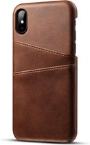 Card Case voor Apple iPhone XR | PU Leren Back Cover | Luxe Telefoonhoesje | Pasjeshouder | Bruin