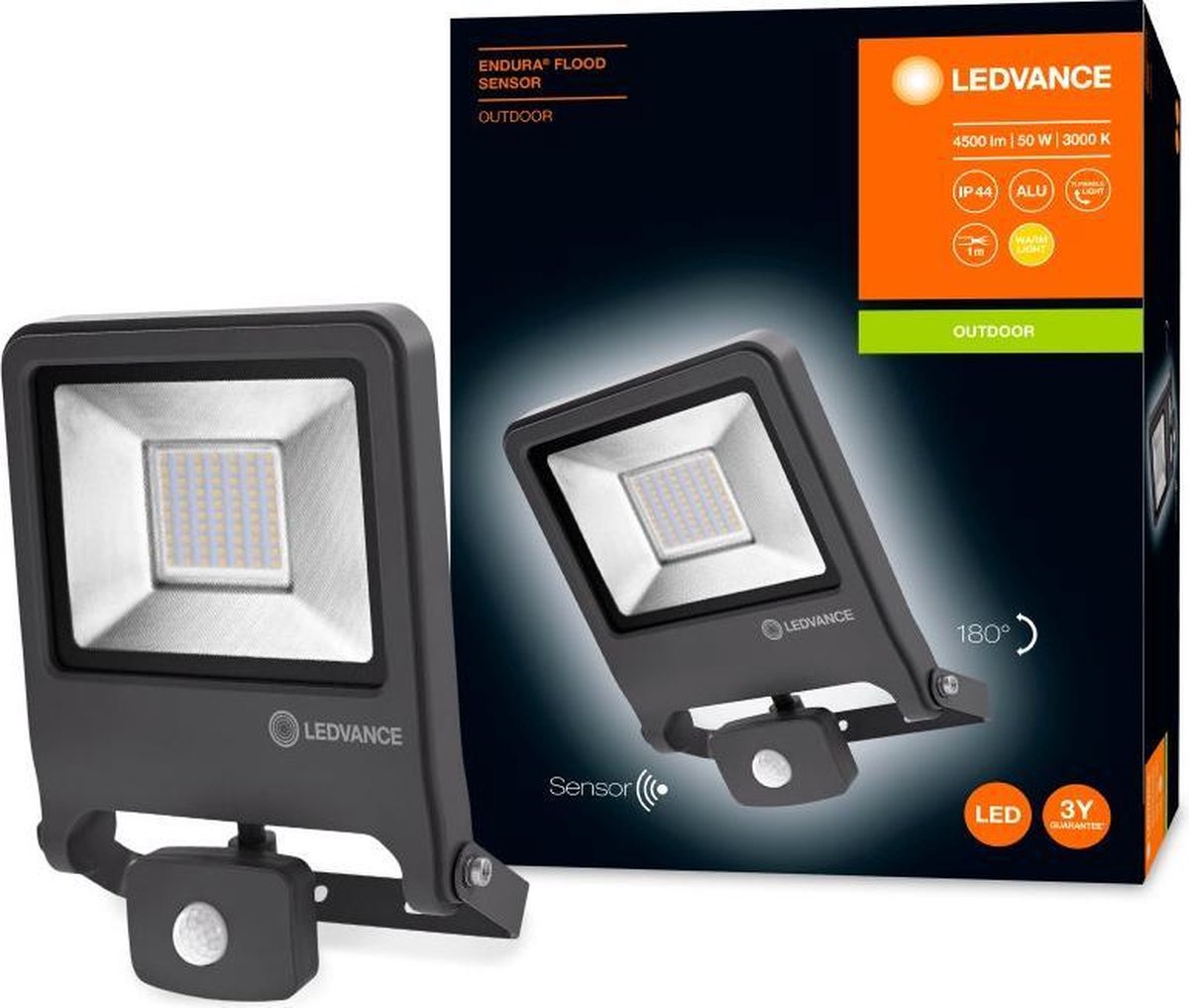 Ledvance - Straler LED Endura 50W Pir 4500 Lumen G - Grijs | bol.com