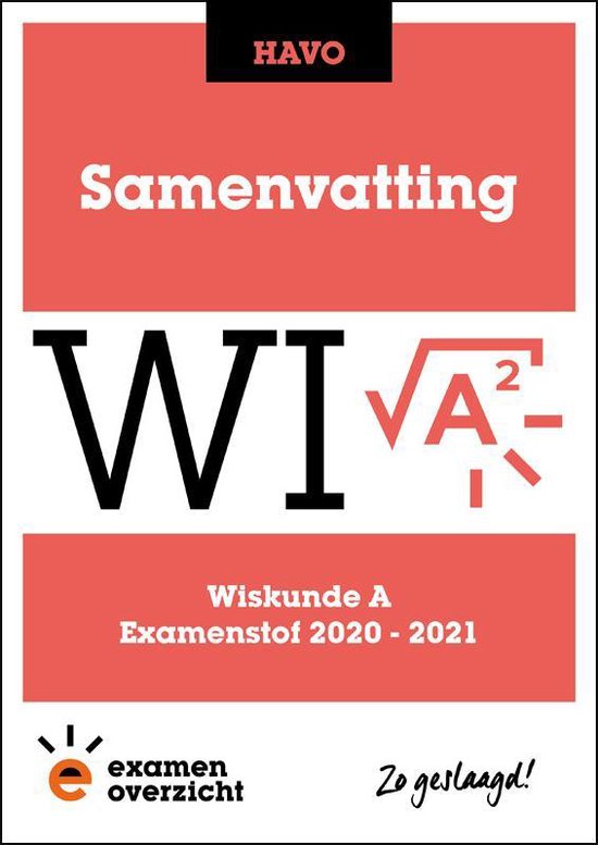ExamenOverzicht - Samenvatting Wiskunde A HAVO - cover