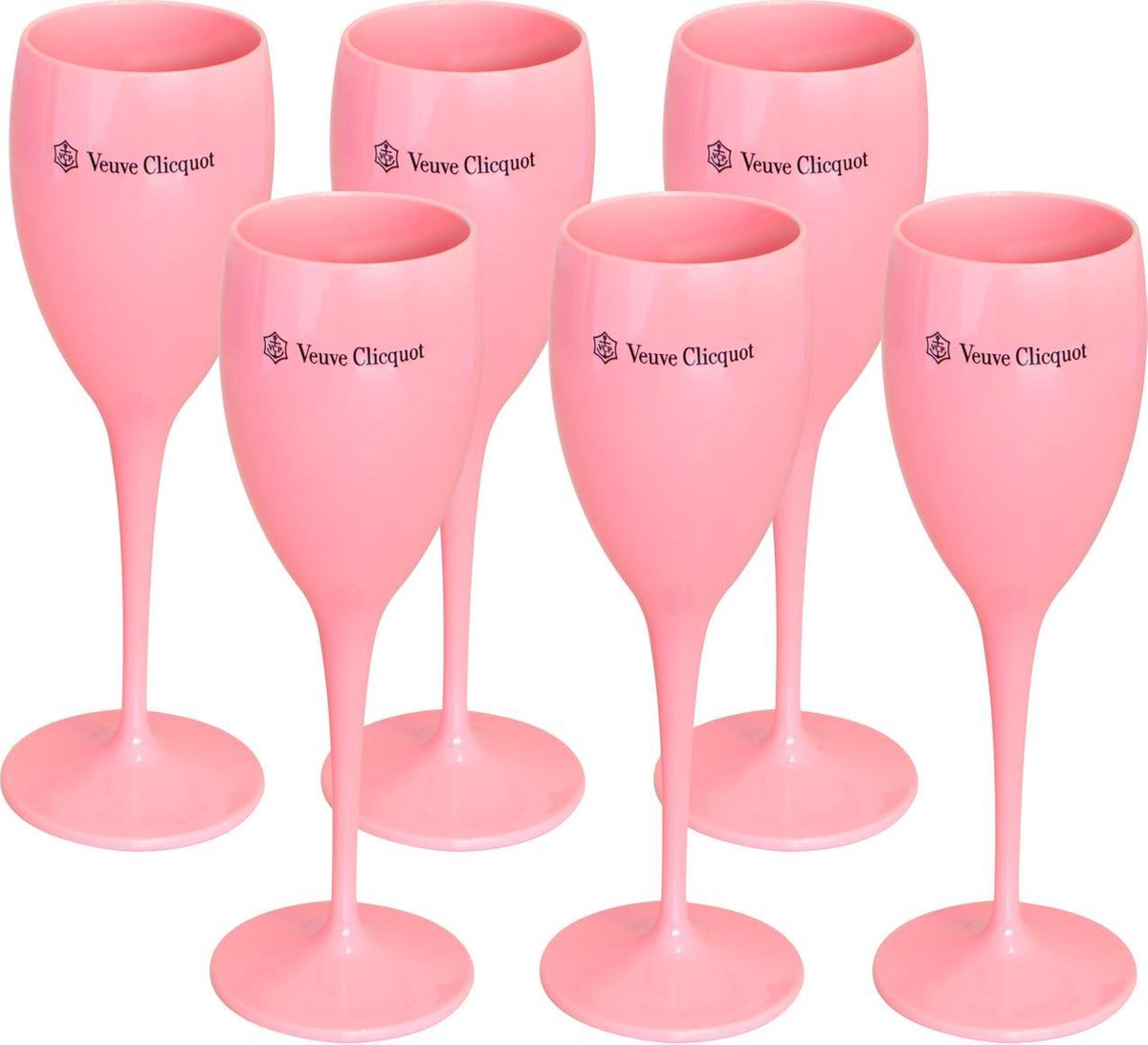 6x Veuve Clicquot champagneglazen (roze) - Veuve Clicquot