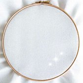 100 x 110 cm witte Aida 14 Iridescent  | Hoge kwaliteit borduurstof glitter wit
