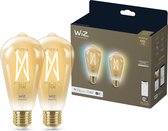 WiZ Edison Filament - 2 pack Slimme LED Verlichting - Warm- tot Koelwit Licht - E27 - 50W - Goud - WiFi