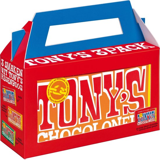 Foto: Tony s chocolonely chocolade geschenkdoos repen in verjaardag cadeau verpakking 3 x 180 gram geschenkset voor man en vrouw