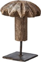 Ornament Treasure  Oude Boterstamper, antiek hout op ijzer statief H31 cm x B 15 cm