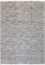 Grijs vloerkleed - 160x230 cm  -  Symmetrisch patroon Geruit - Modern