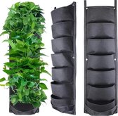 Verticale tuin plantenzakken - hangende tuin - moestuin - 7 vakken - 100 x 30 cm - plantenzak - hangtuin - plantenhanger binnen - plantenbak