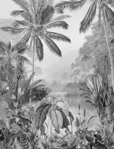 Komar Lac Tropical Black And White Vlies Fotobehang 200x270cm 2-banen