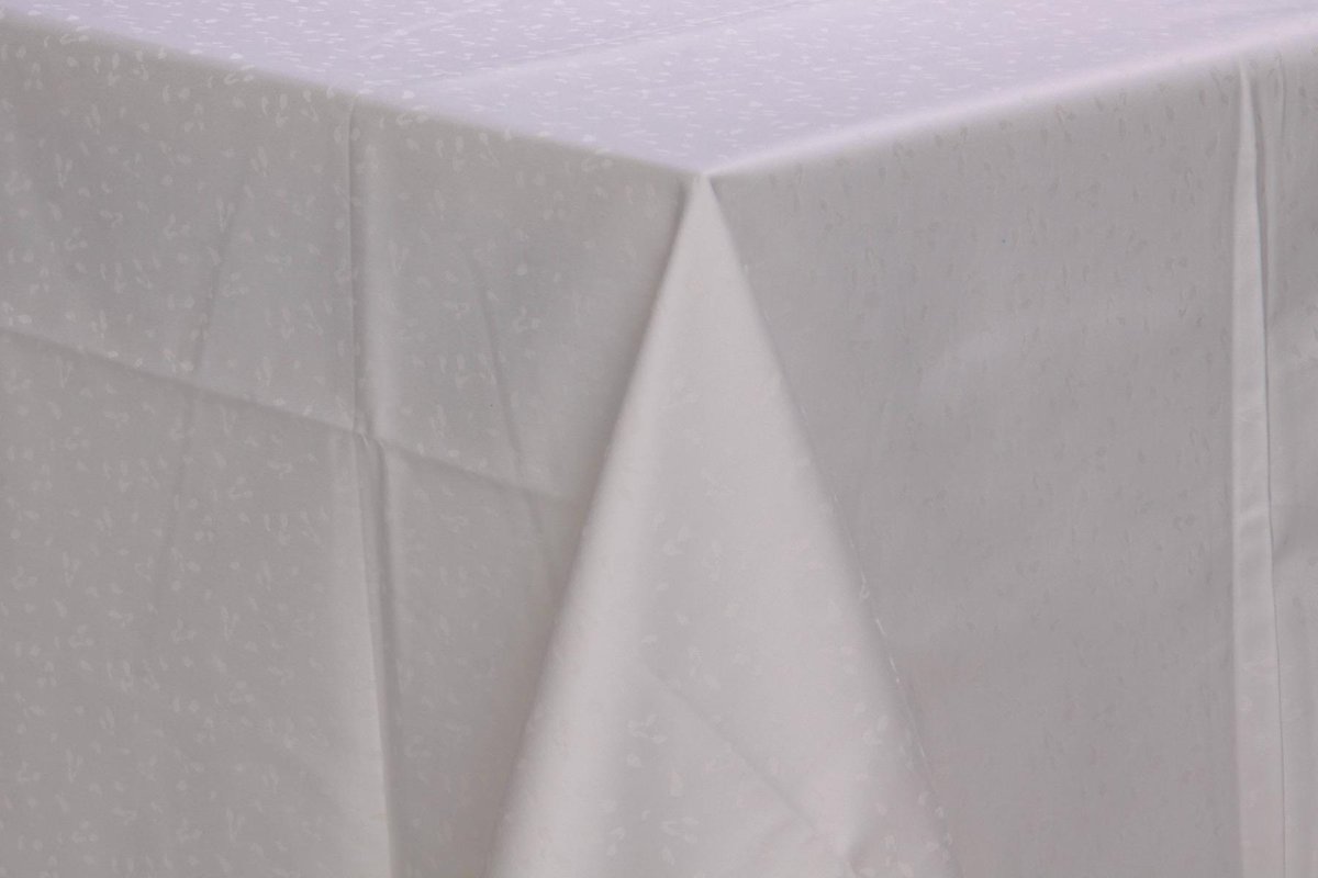 Damast Tafelkleed, 'Rio Wit', 160x160cm, De Witte Lietaer/ Nappe de table Blanc