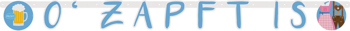 Amscan Letterslinger O'zapft Is 125 X 12 Cm Papier Blauw