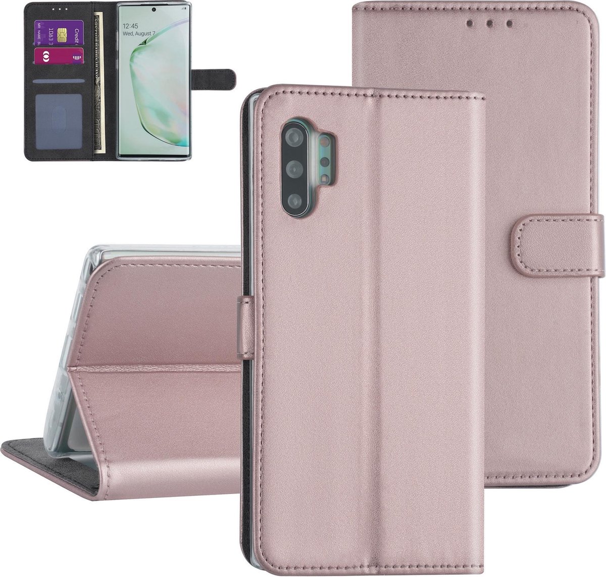 Samsung hoesje voor Galaxy Note 10 Plus - Rose Gold - Book Case - Kaarthouder (N975F)