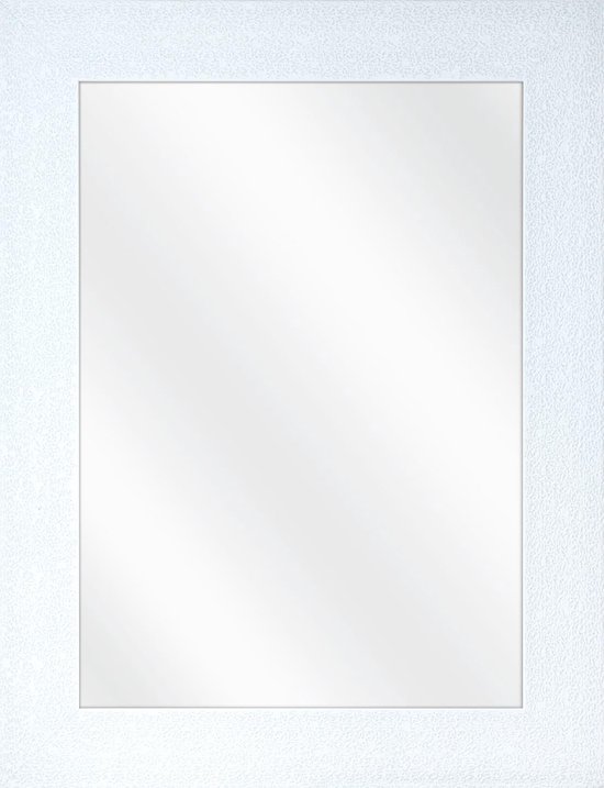 Spiegel met Lijst - Wit - 46 x 56 cm - Sierlijk - Structuur