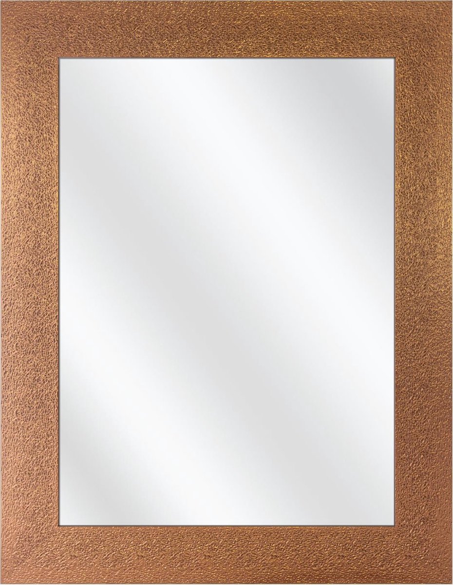 Spiegel met Lijst - Brons - 36 x 36 cm - Sierlijk - Structuur