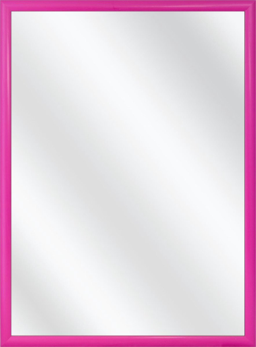 Merkloos Sans marque Spiegel met Kunststof Lijst Roze 44 x 64 cm