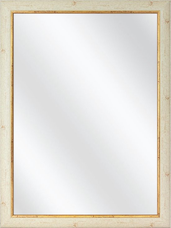 Spiegel met Lijst - Creme / Goud - 59 x 59 cm
