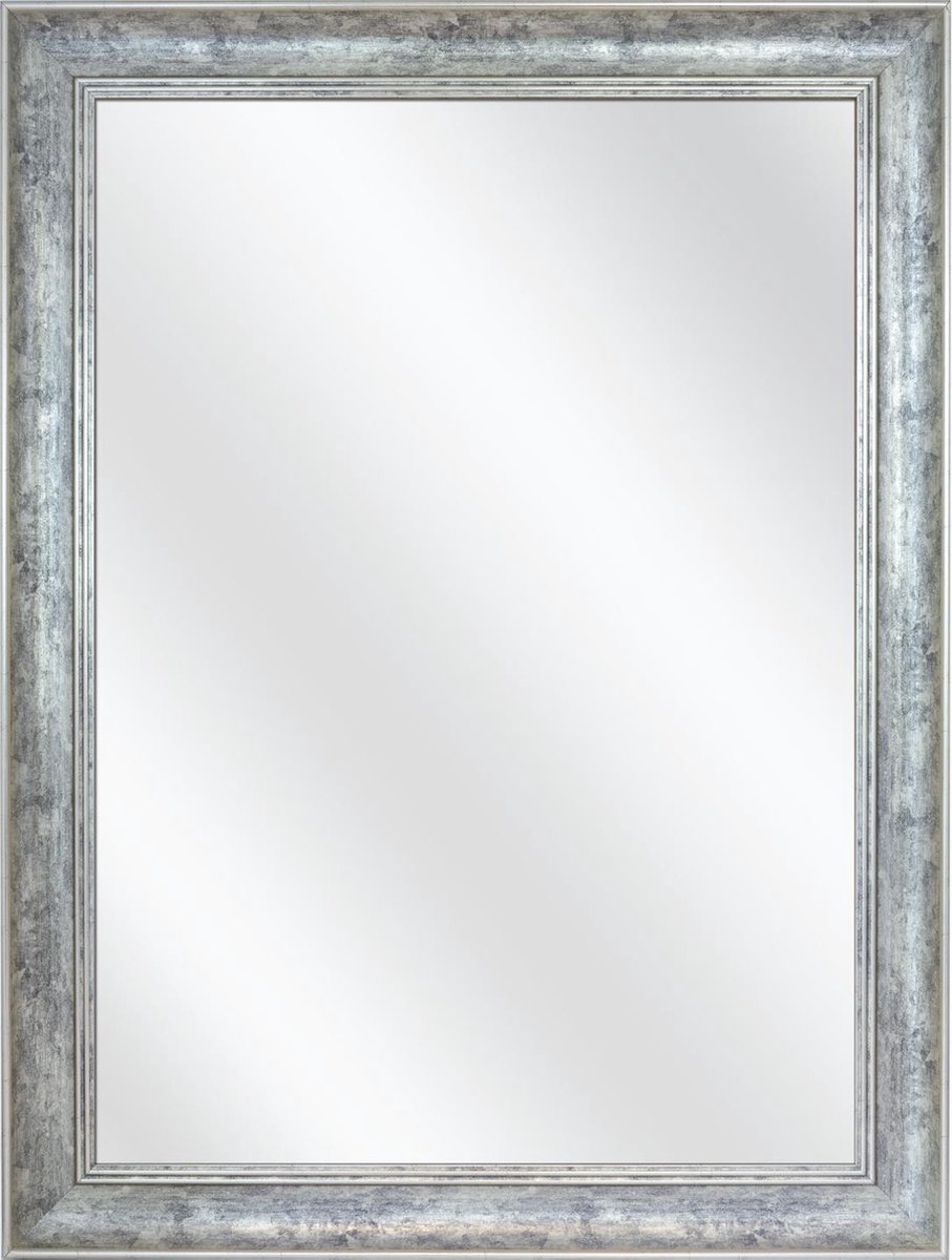 Spiegel met Kunststof Lijst - Oud Zilver - 41 x 51 cm - Sierlijk