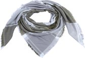 Heerlijke Grote Sjaal 1.40x1.40m - Grijs / Wit / Groen - Omslagdoek - Scarf - Poncho