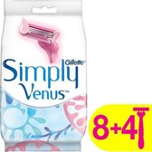 Gillette Simply Venus 3 - 8+4 stuks - Wegwerpscheermesjes
