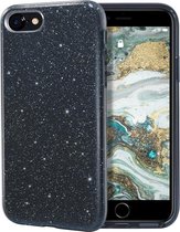 iPhone case Black Glitter voor iPhone 7 & 8 - iPhone SE 2020 hoesje - iPhone 7 hoesje - iPhone 8 hoesje - iPhone SE 2 hoesje - beschermhoes