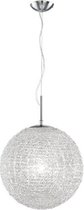 LED Hanglamp - Hangverlichting - Trion Sooty XL - E27 Fitting - Rond - Mat Nikkel - Aluminium - BES LED