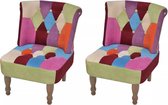 Franse stoel vrolijke kleuren set 2 stuks  (Incl LW anti kras viltjes)  - Woonkamer stoel- Eetstoel-