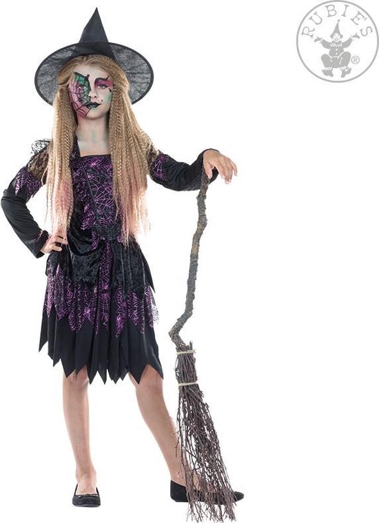 Halloween Heksenjurkje Kind Spider Witch Maat 116