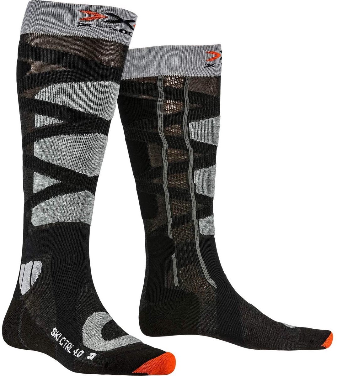 X-socks Skisokken Control Polyamide Zwart/grijs Mt 45-47