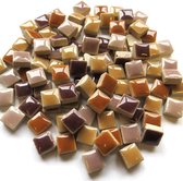 Mozaïeksteentjes Mini squares keramiek - mix tuinaarde; 500 gram