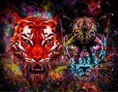 ArtyMe® – Schilderen op nummer – Schilderen op nummer volwassenen – 40x50cm – Paint by number – Tijger – Zwarte Panther – Dieren – Kleurrijk – Complete set – Ongevouwen geleverd