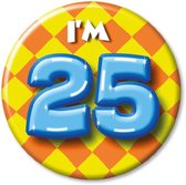 I'm 25 Button 25 Jaar 5,5cm - Multi Colour