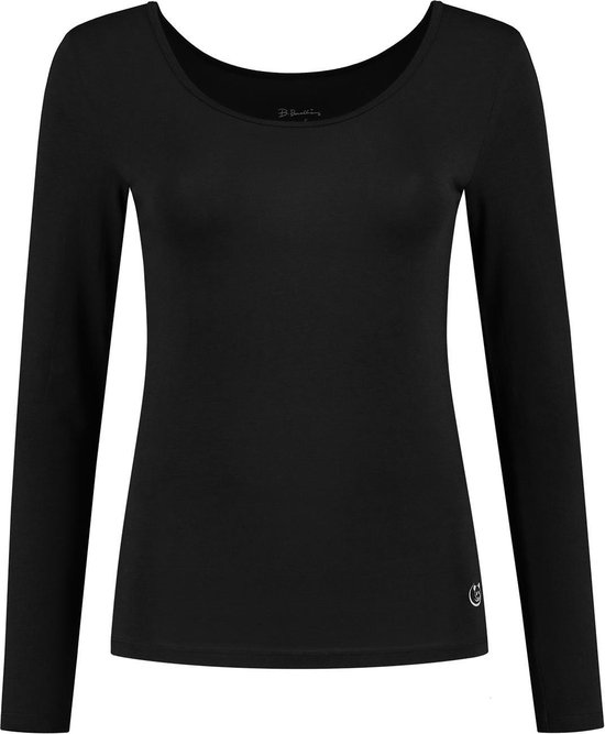 2-pack B.Bocelli Shirt - Dames - ronde hals - lange mouw - zwart - maat XL