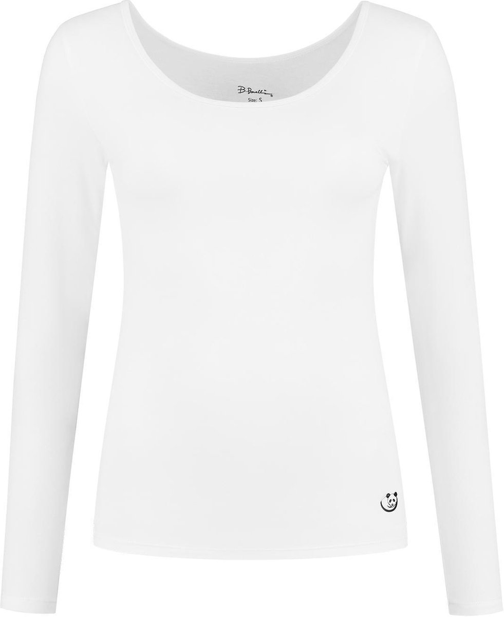 2-pack B.Bocelli Shirt - Dames - ronde hals - lange mouw - wit - maat L op Prijzenvolger.com