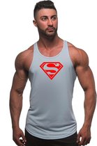 Grijze Tanktop sportshirt Size L met "Superman logo"