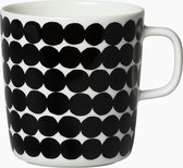 Marimekko - Oiva Räsymatto - Mug - 0.4l - Blanc-Noir - Pointillé