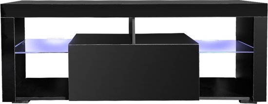 TV meubel kast Hugo - media meubel game set up - led verlichting - zwart |  bol