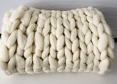 Woondeken/plaid, Ivory, 150 x 200cm, 100% merino lontwol XXL handmade