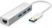 A-KONIC© USB 3.0 Naar Ethernet Lan Netwerk Adapter & 3X USB 3.0 | USB 3.0 type A To Internet RJ45 Poort + 3 USB 3.0 poorten | 10/100/1000 Mbps | Surface | Lenovo | Acer | Samsung |