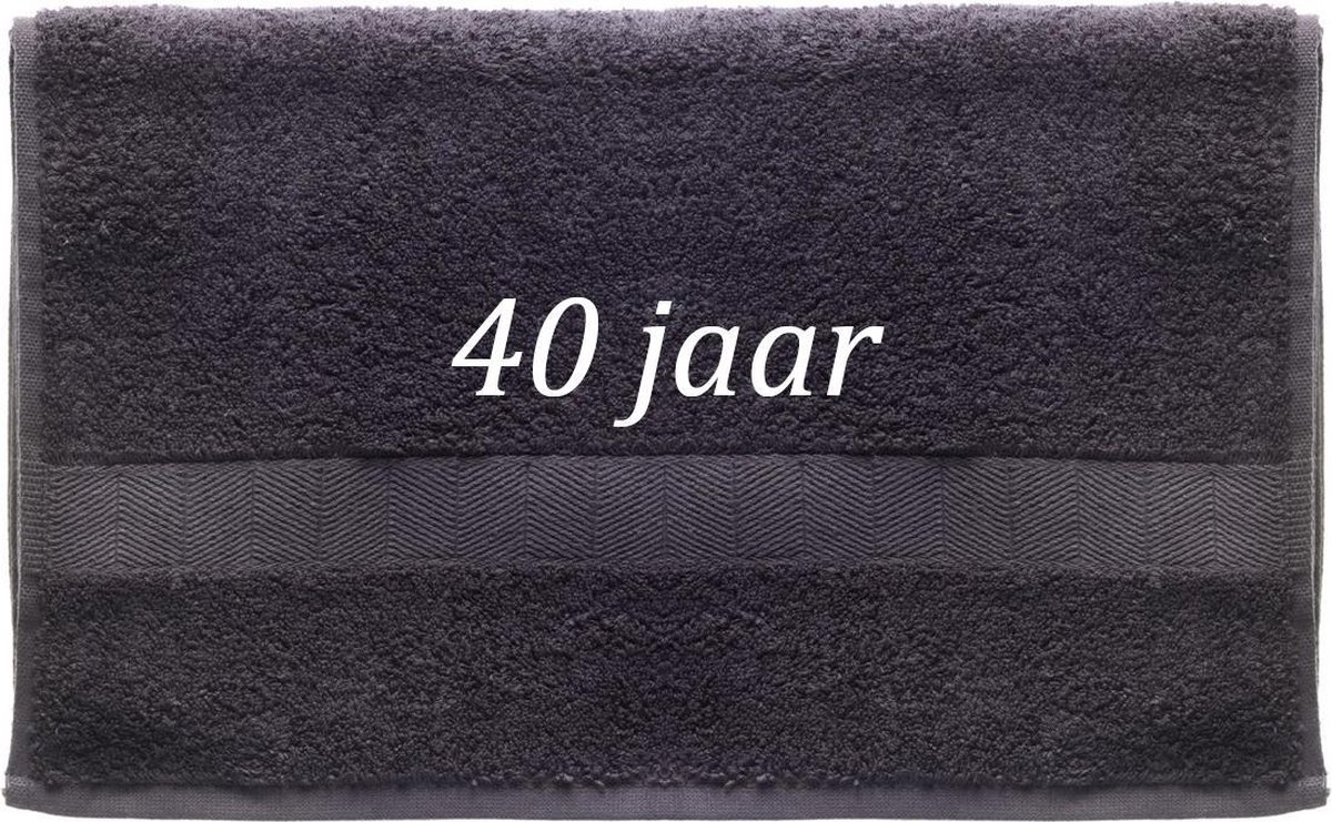 Handdoek - 40 jaar - 100x50cm - Grijs