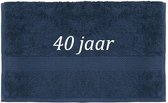 Handdoek - 40 jaar - 100x50cm - Donker blauw