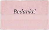 Handdoek - Bedankt - 100x50cm - Roze