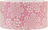 Decoratieve tape van 4,8 cm breed, HARTJES ROZE geschikt voor 101 doeleinden ! Lengte 5 m1