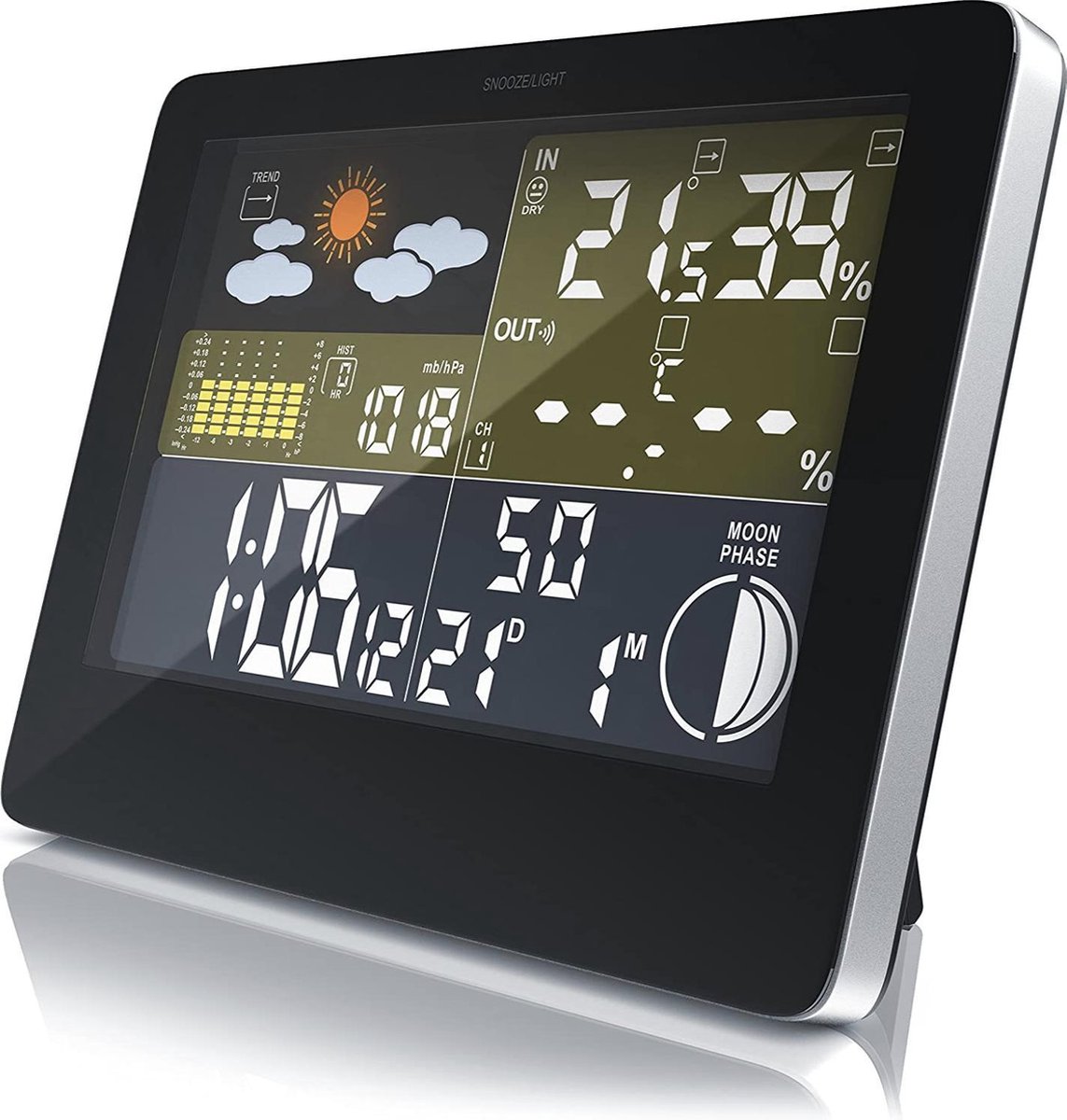 3 en 1 Thermomètre Hygromètre Baromètre Station météorologique suspendue  murale Compteur de pression atmosphérique extérieur intérieur numérique