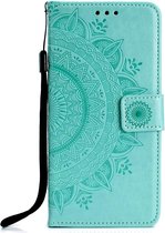 Bloem groen agenda book case hoesje Huawei Y6p