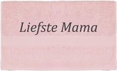 Handdoek - Liefste Mama - 100x50cm - Roze - Moederdag